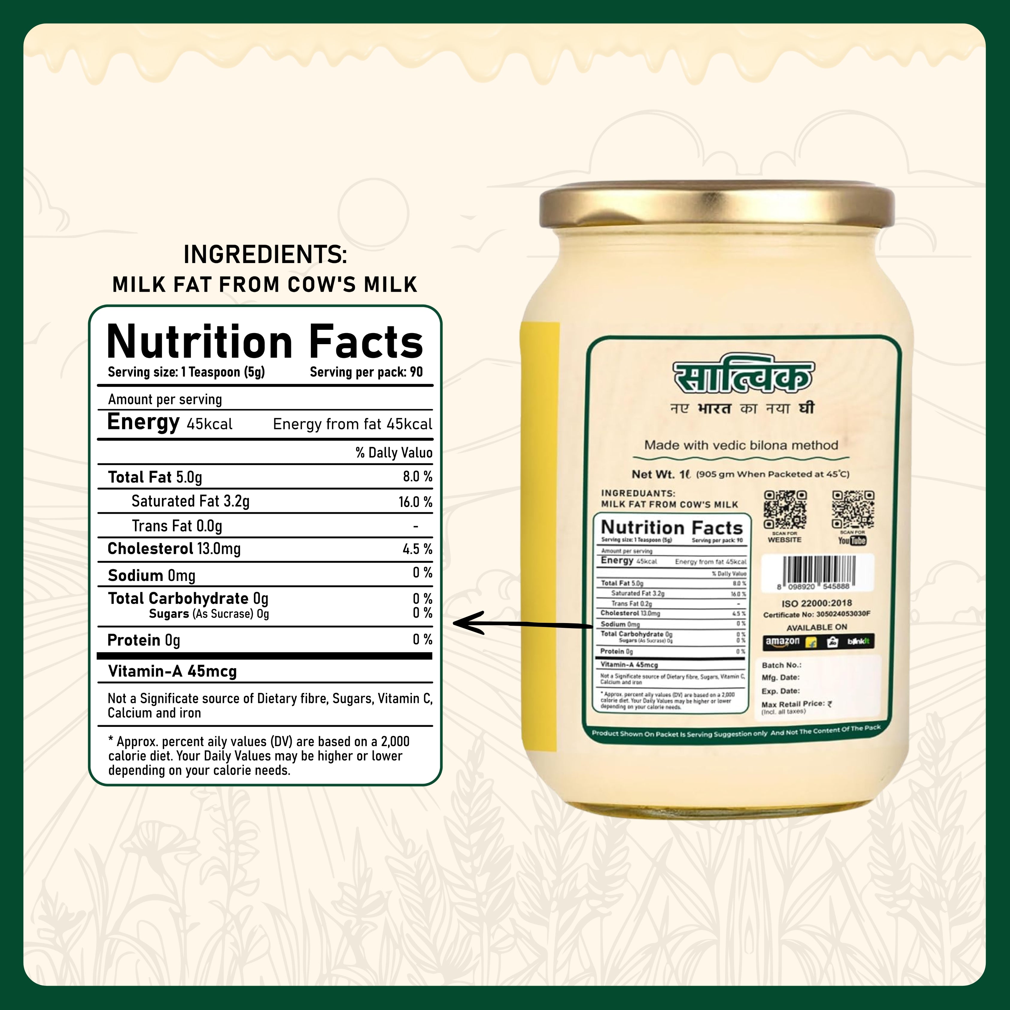 A2 Gir Cow Ghee 1L